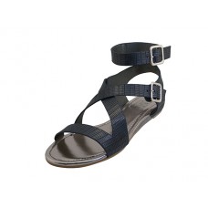 W5601L-B - Wholesale Women's "EasyUSA" Ankle Height Cross Strap Sandals ( *Black Color )